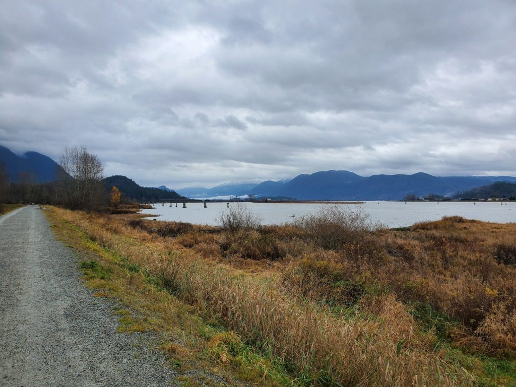 Gravel riverside trail near Port Coquitlam