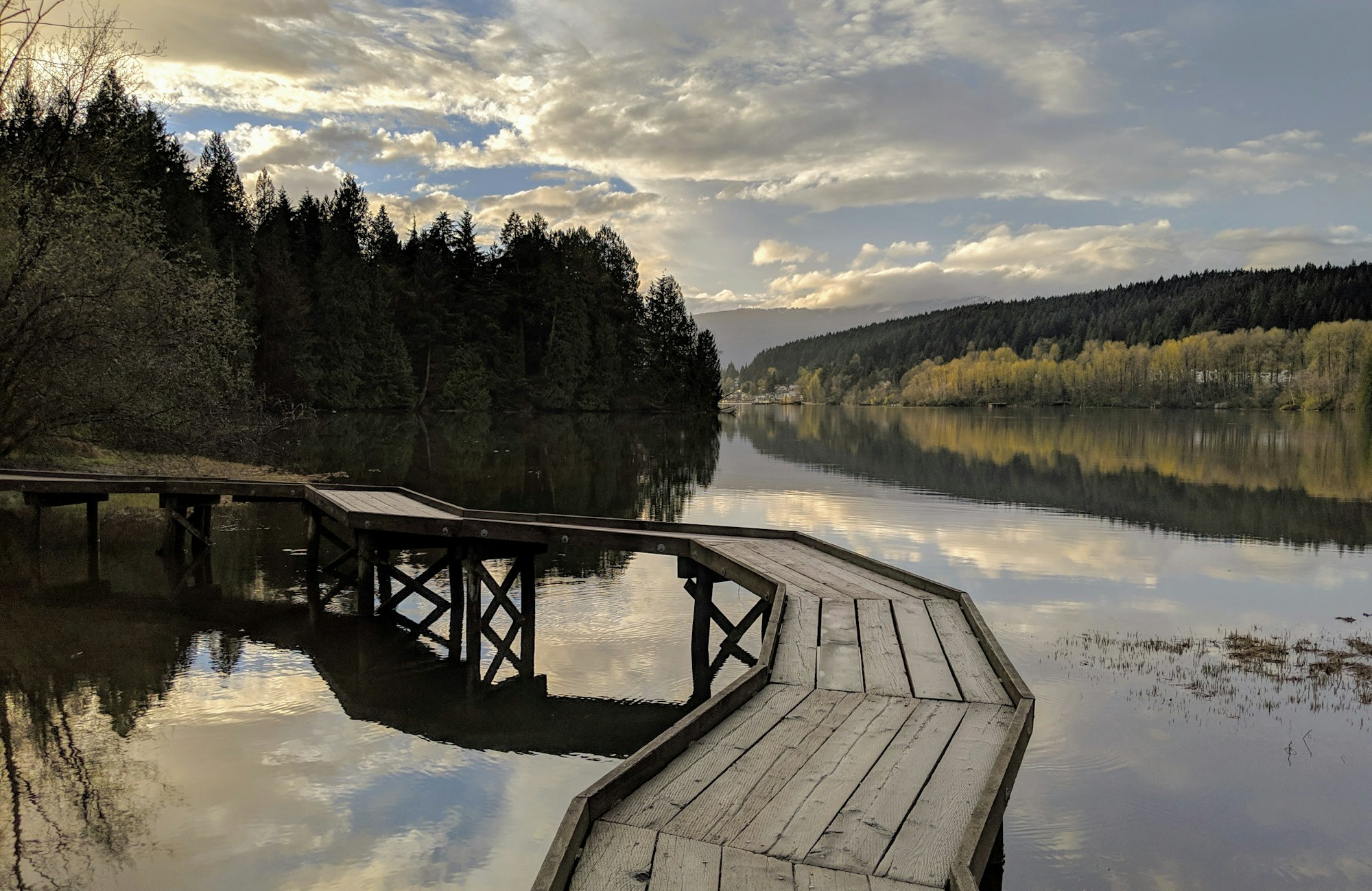 Wooden pier on the water in Port Moody